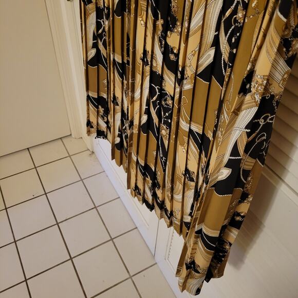 Pleated Abstract Print Midi Skirt Alfred Dunner 18W Vintage 90s Plus Size - Picture 6 of 7